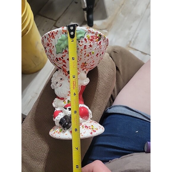 Vintage Santa Claus Candy Dish Cornucopia 6 1/2 Inches Tall - Picture 5 of 5